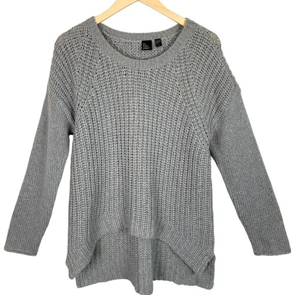 THE FISHER PROJECT Womens Large Gray Chunky Merino Knit Hi Lo Sweater - Picture 2 of 9